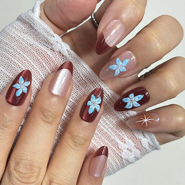 Elegant Floral Press-On Nail Set Kalsten