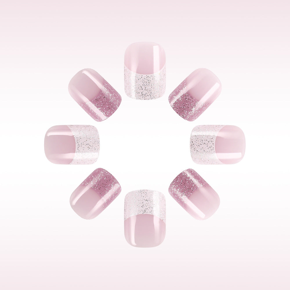 Glittery Pastel Floral Press-On Nails Kalsten