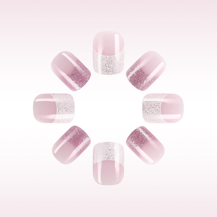 Glittery Pastel Floral Press-On Nails Kalsten