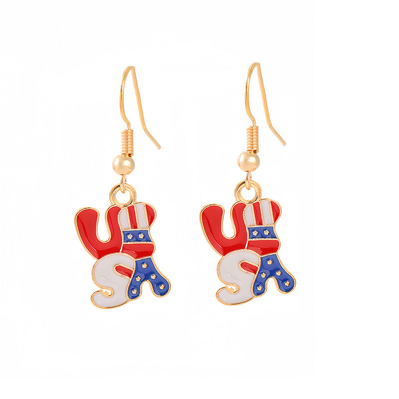 Women nan enamel horseshoe earrings with star motif and fishhook closure Kalsten