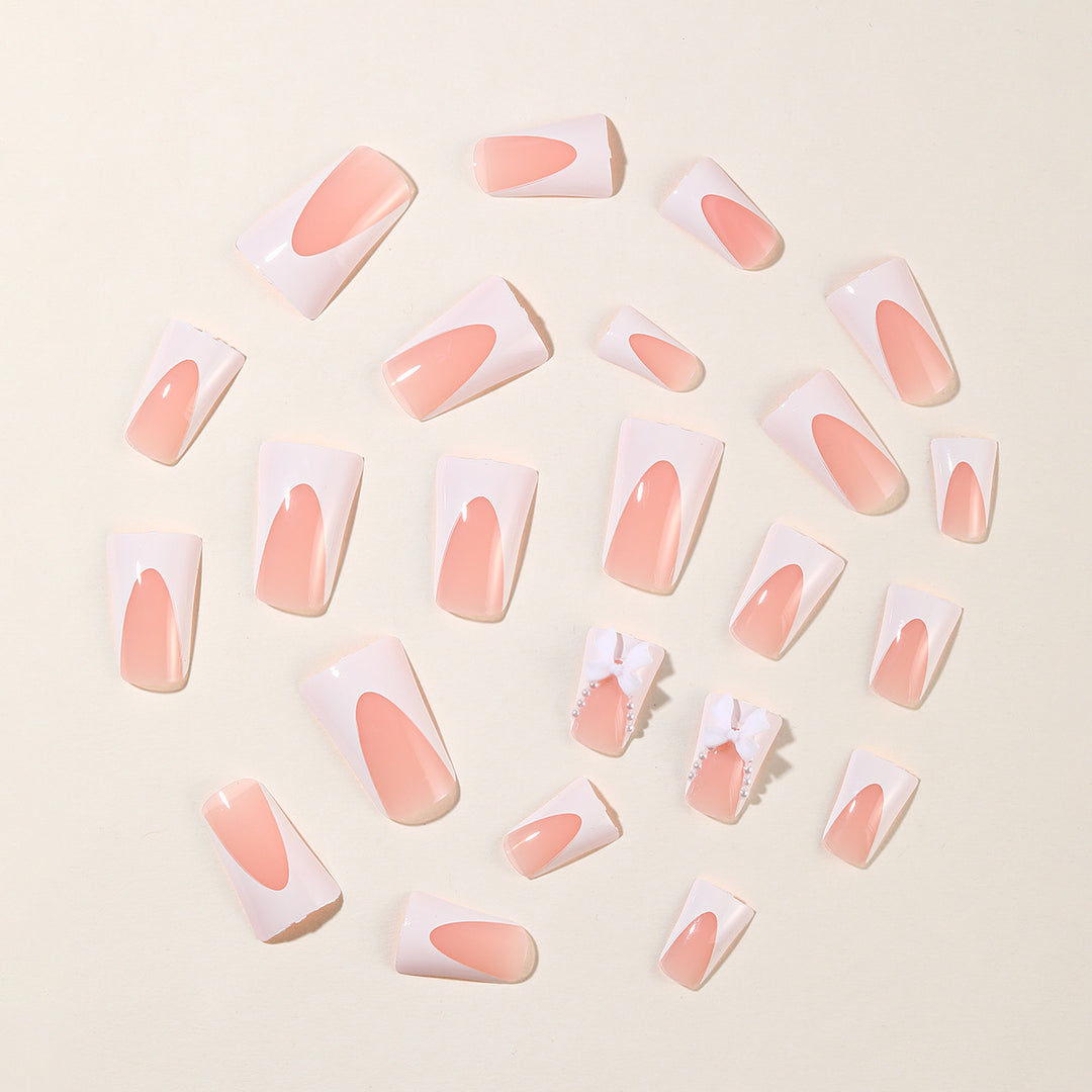 Elegant Stiletto Nail Art Extensions with Bow Accents Kalsten