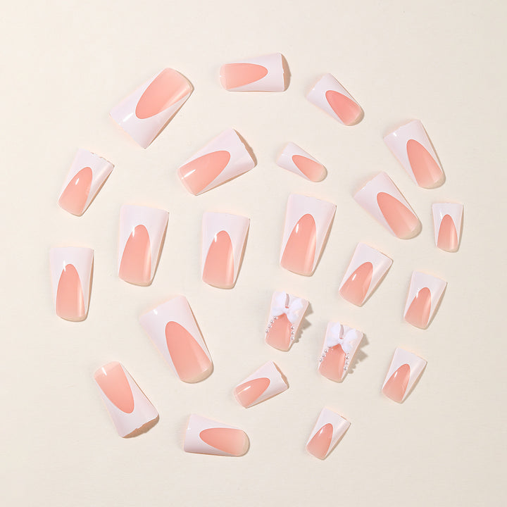Elegant Stiletto Nail Art Extensions with Bow Accents Kalsten