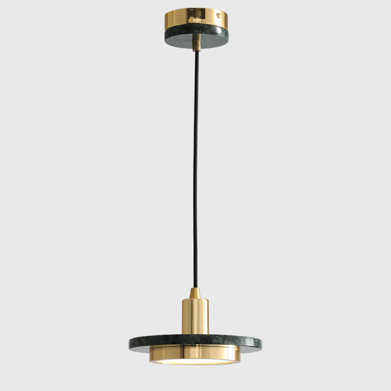 Elegant Marble and Brass Pendant Light