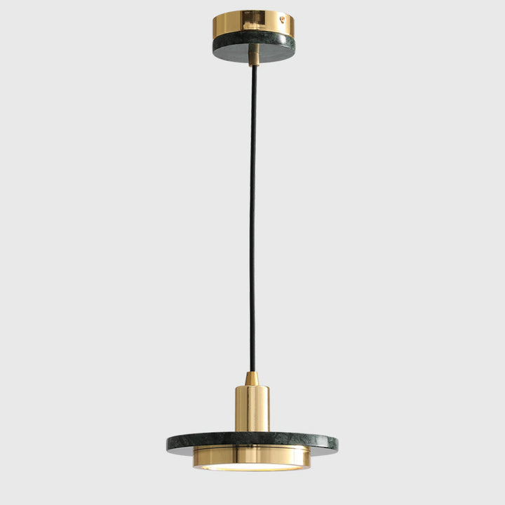 Elegant Marble and Brass Pendant Light