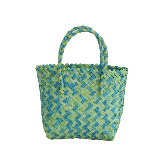 Braided tote bag with wooden handles Kalsten