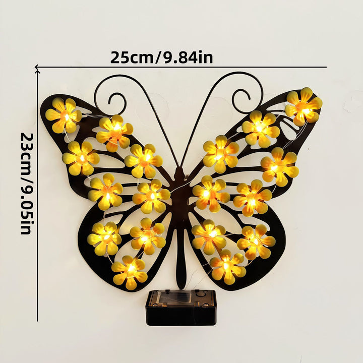 Decorative Metal Bee Wall Light With Integrated Fairy LED String And Solar Power Module Kalsten