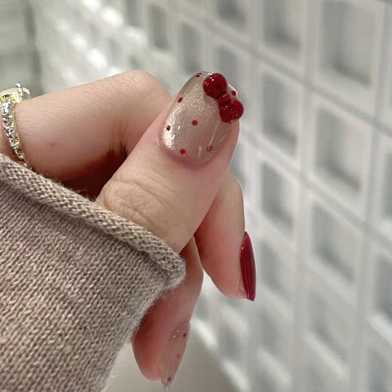 Decorative Cherry-Themed Press-On Nail Set Kalsten