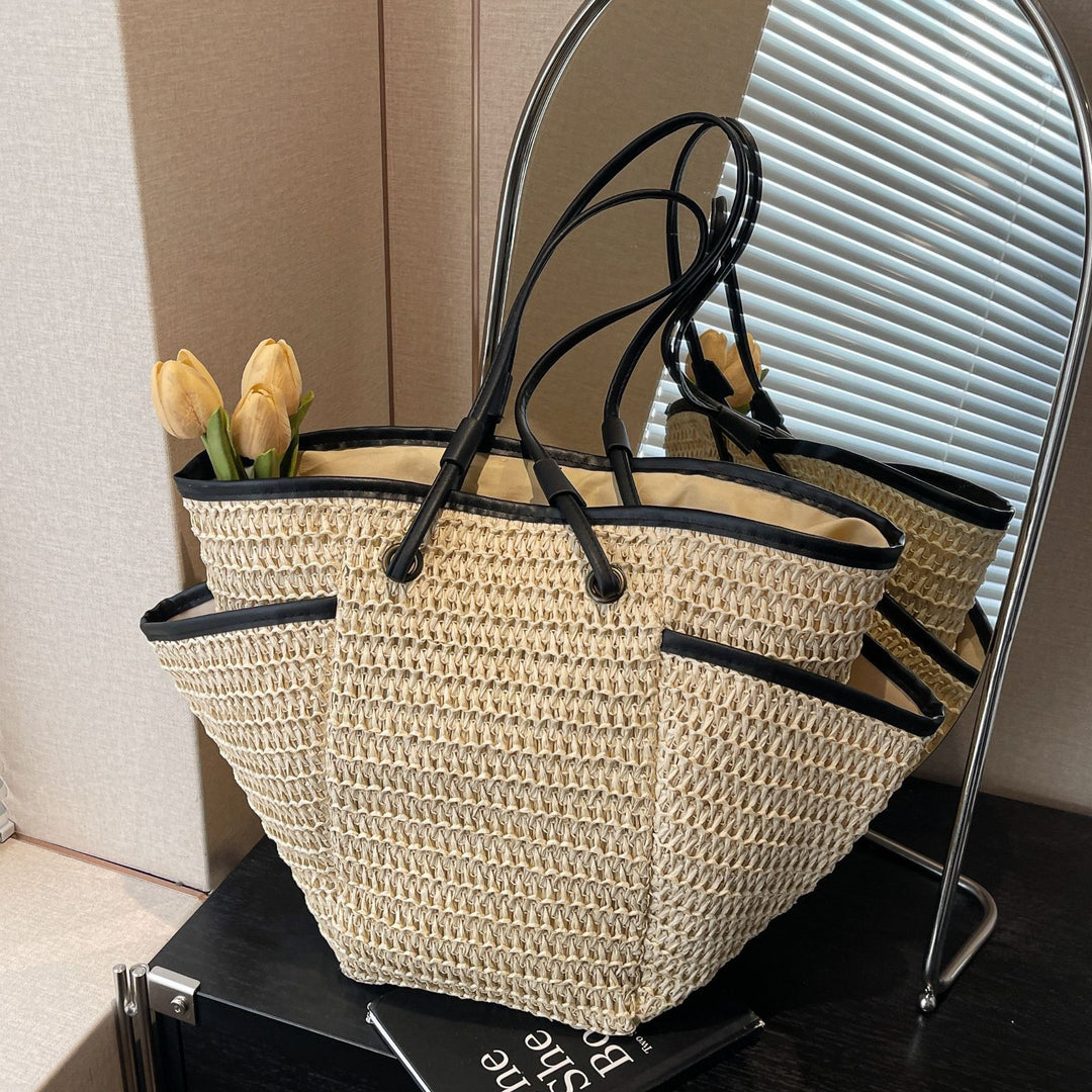Spacious basket bag with fine leather accents Kalsten