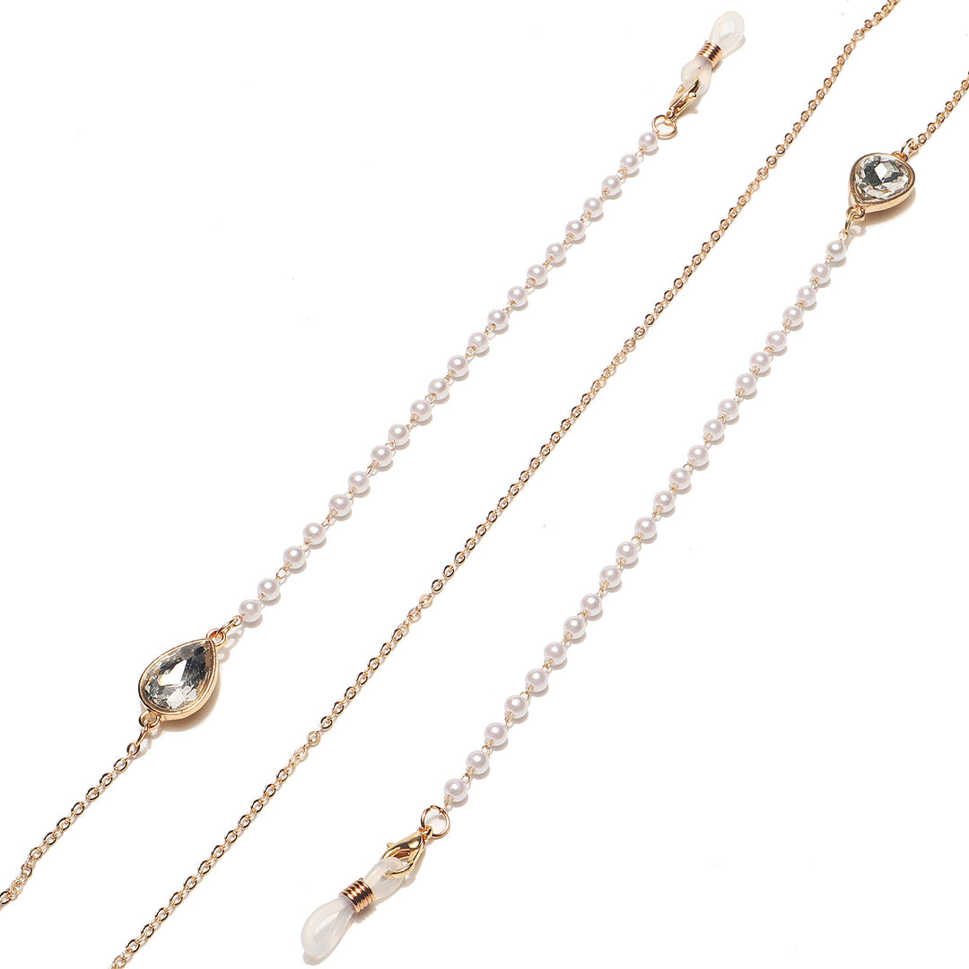Elegant Pearl and Crystal Eyewear Chain Kalsten