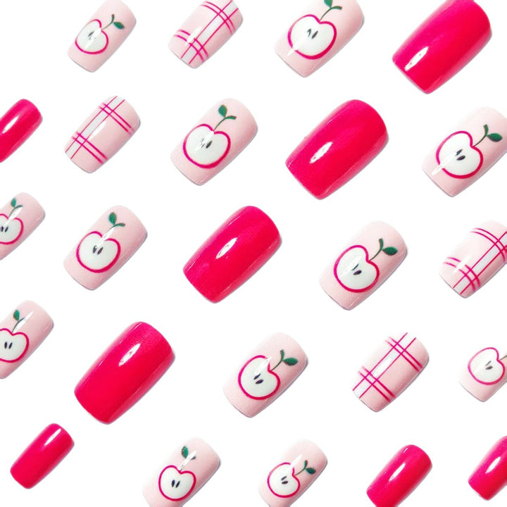 Artificial nails with fruity apple design Kalsten