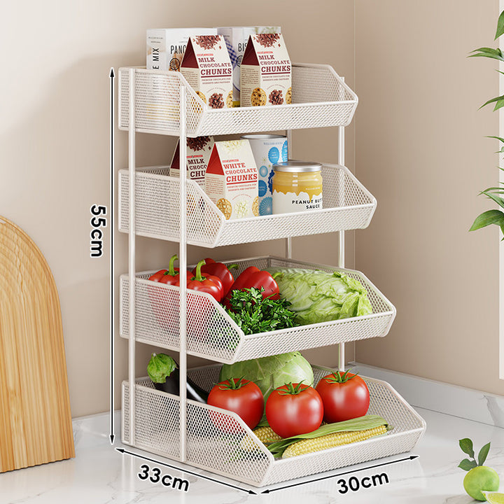 Triple-Tier Metal Mesh Countertop Produce and Pantry Organizer
