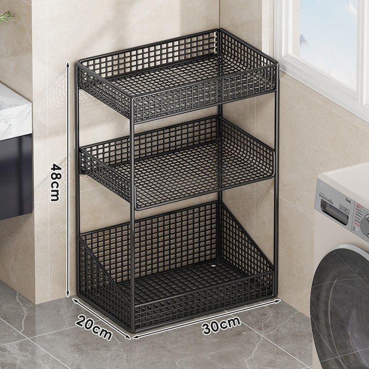 Compact Three-Tier Ventilated Metal Mesh Organizer Shelf for Countertop and Cabinet