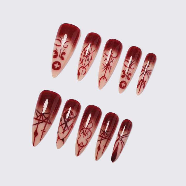 Artificial nail set with elegant, geometric designs Kalsten