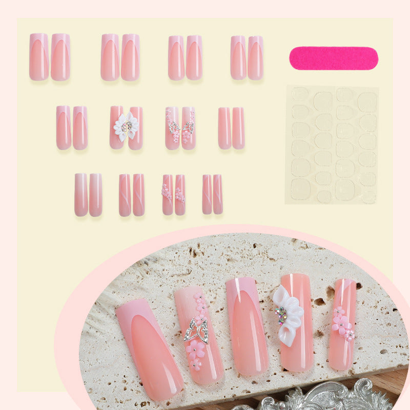 Floral Embellished Press-On Nails Set Kalsten