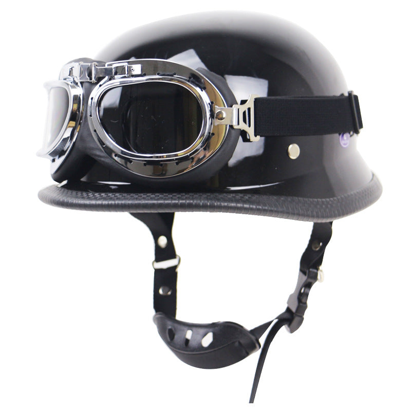 Vintage Motorcycle Helmet with Protective Goggles Kalsten