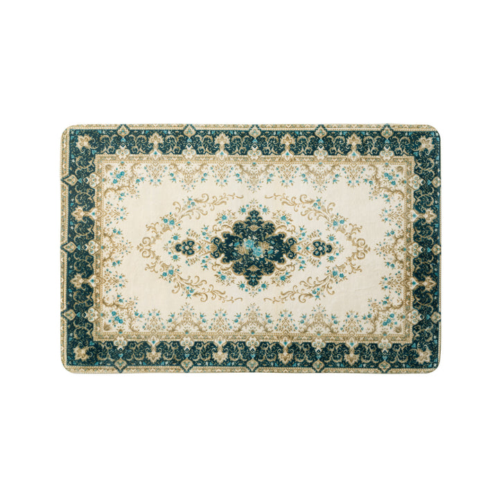 Oriental rug in Persian medallion style, machine-knotted short pile rug Kalsten