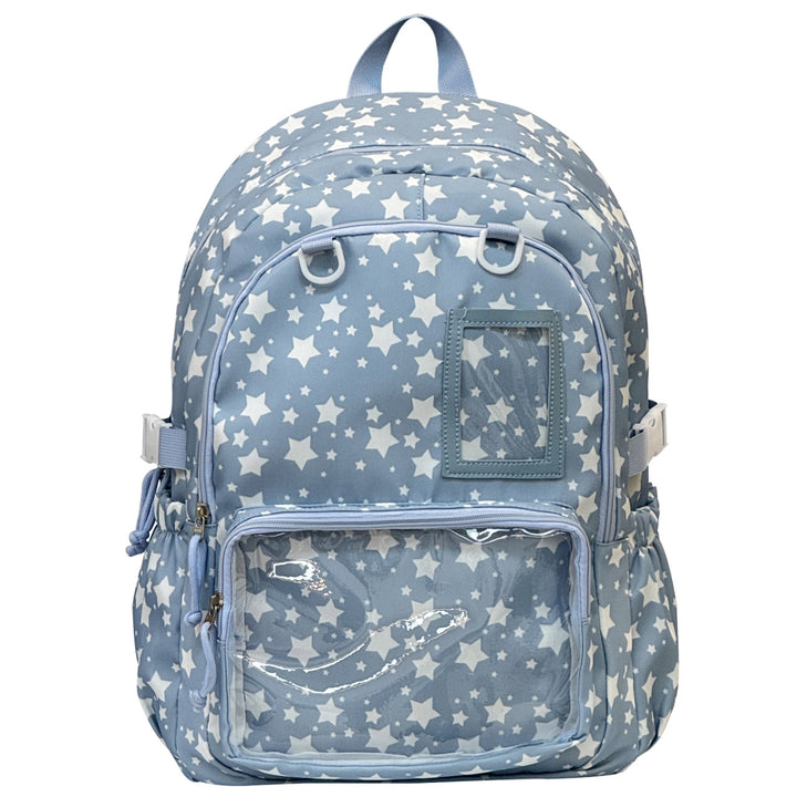 Star Patterned Transparent Pocket Backpack
