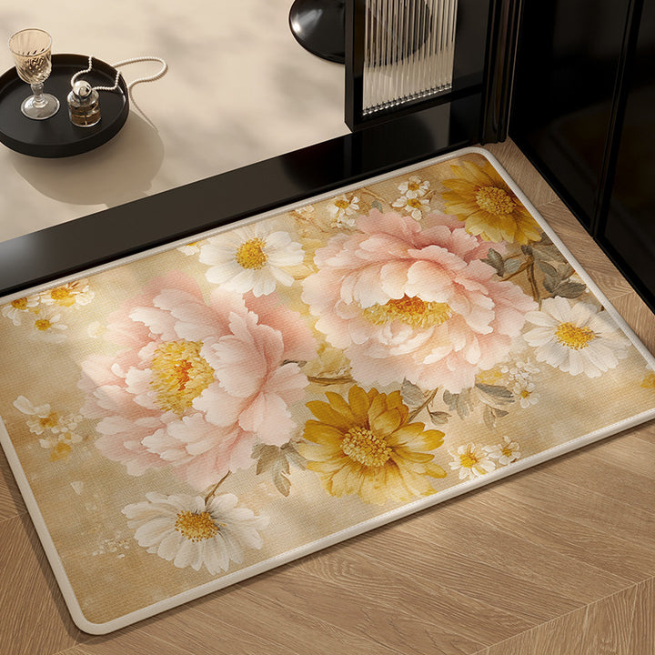 Artistic Floral Accent Mat
