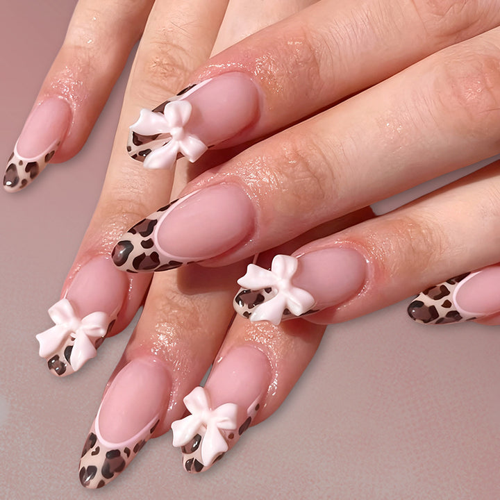 Decorative Gel Press-On Nails with Bow Accents Kalsten