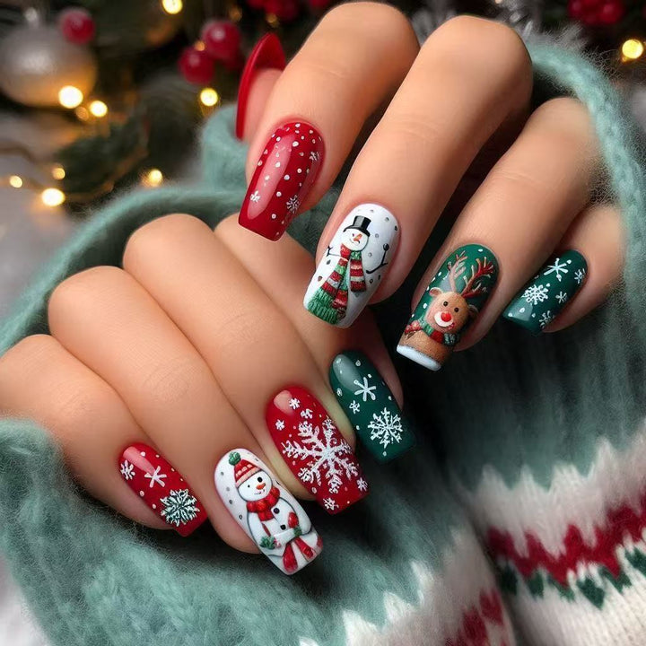 Festive artificial nails with wintry motifs Kalsten