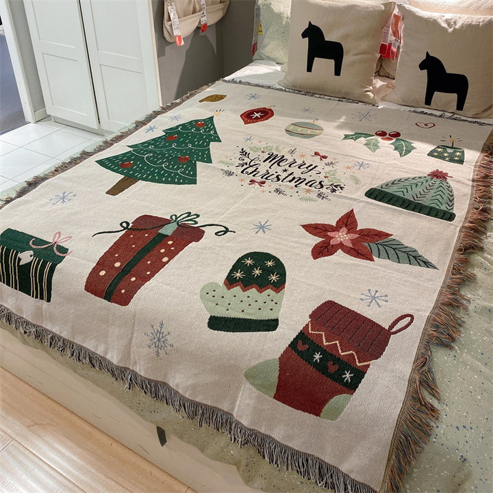 Festive Winter-Themed Throw Blanket