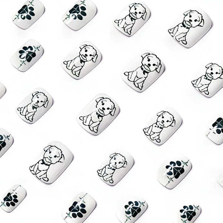 Acrylic nails with cute dog design Kalsten