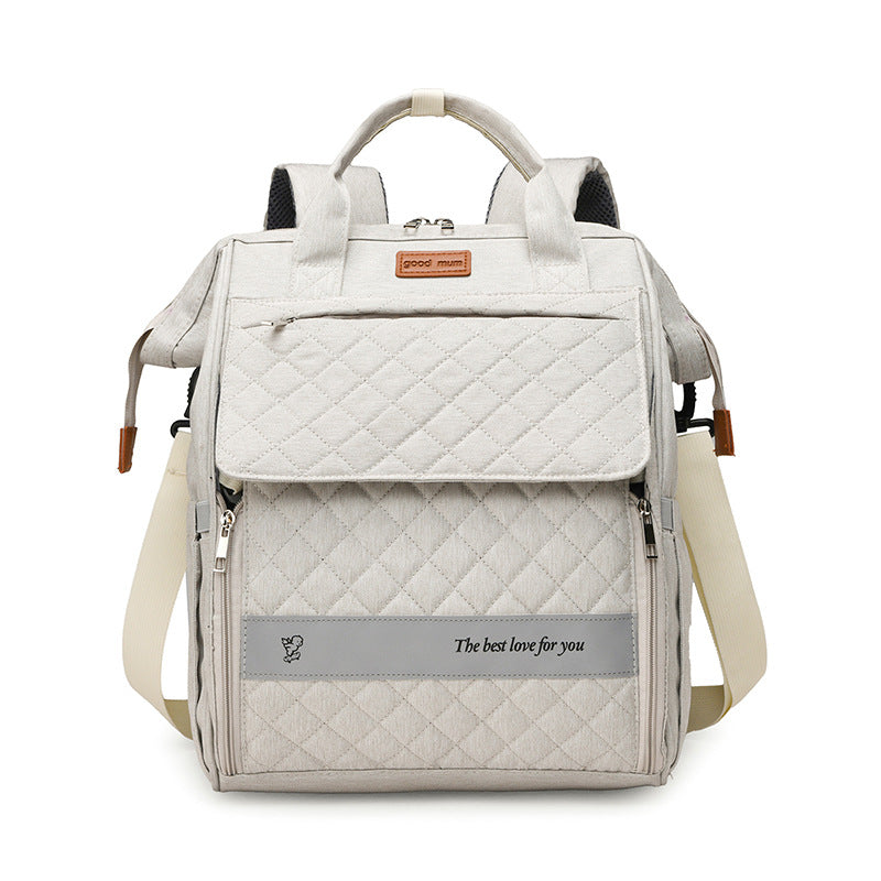 Multi-Pocket Quilted Baby Care Backpack Kalsten