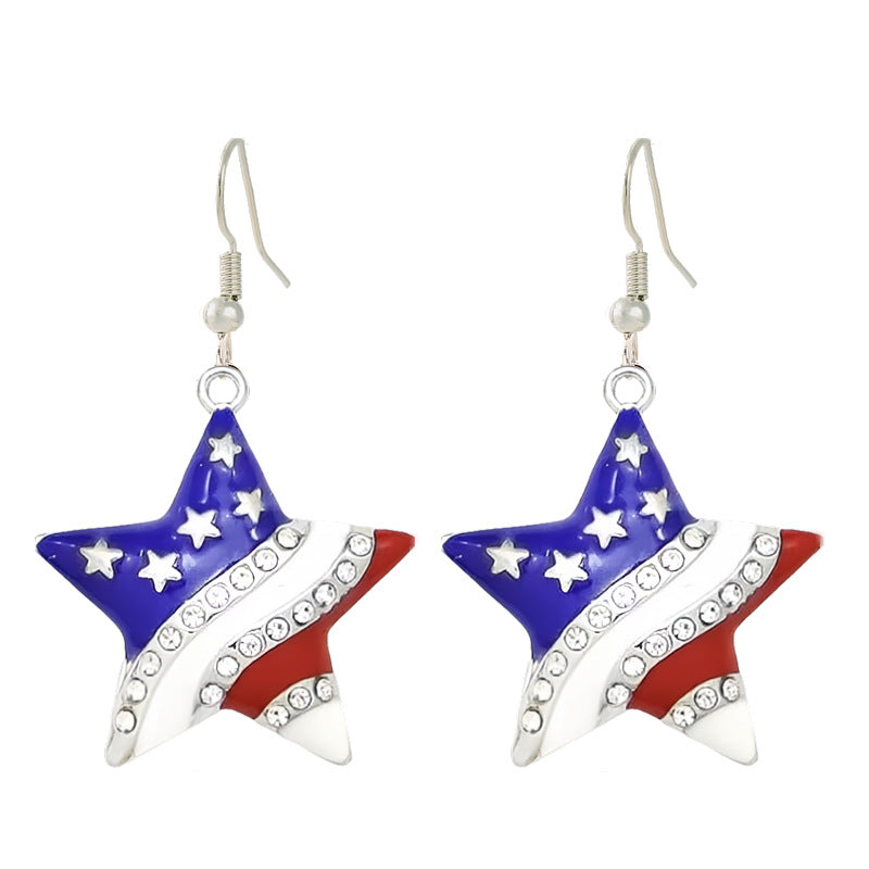 Women nan enamel horseshoe earrings with star motif and fishhook closure Kalsten