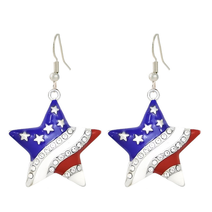 Women nan enamel horseshoe earrings with star motif and fishhook closure Kalsten