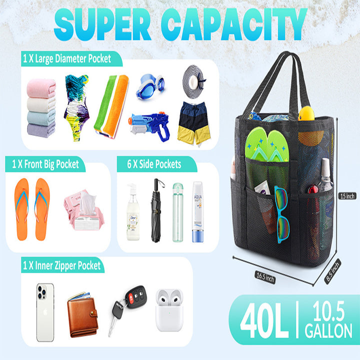 Practical Beach Tote Bag Made of Breathable Mesh Material Kalsten