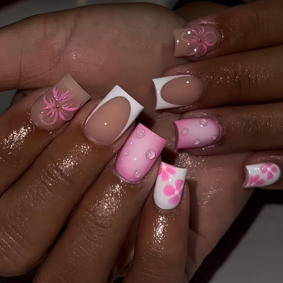 Artistic Floral Nail Art Extensions Kalsten