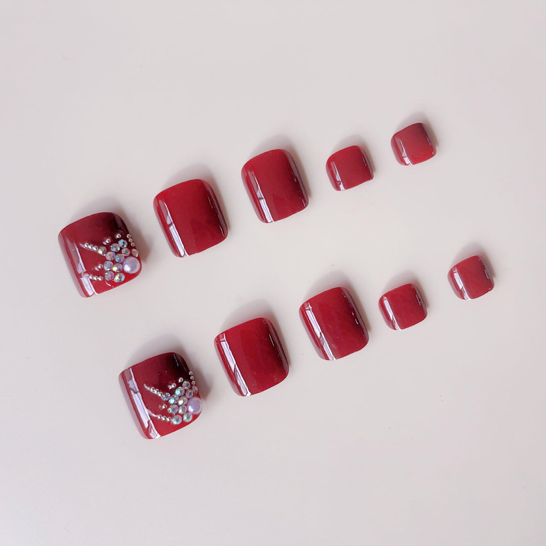 Nail set with glamorous pearl decorations Kalsten