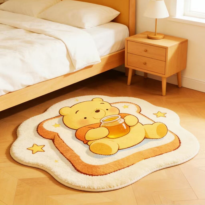 Cute Cartoon Bear-Themed Plush Area Rug