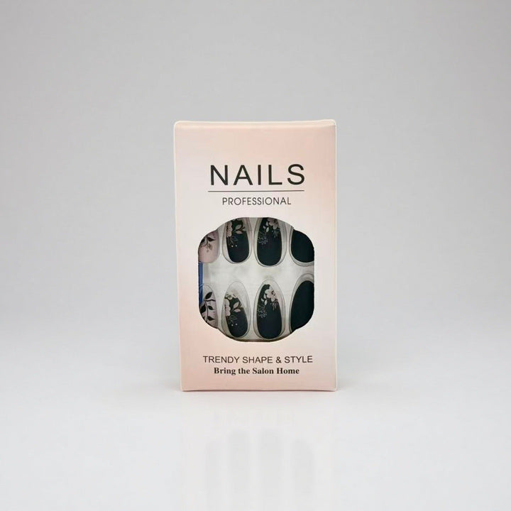 Professional Press-On Nail Set with Elegant Floral Design Kalsten