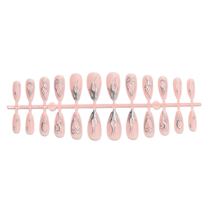 Glamorous artificial nail set with detailed jewelry embellishments Kalsten