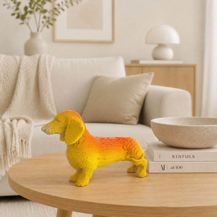Playful decorative figure of a cute dachshund Kalsten