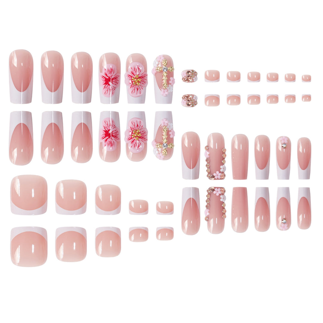 Floral Accent Press-On Nail Art Set Kalsten