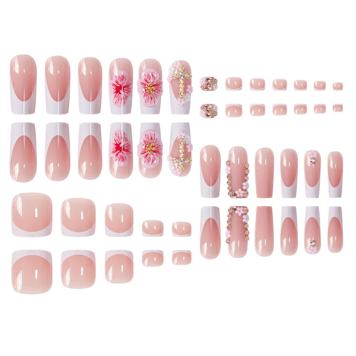 Floral Accent Press-On Nail Art Set Kalsten
