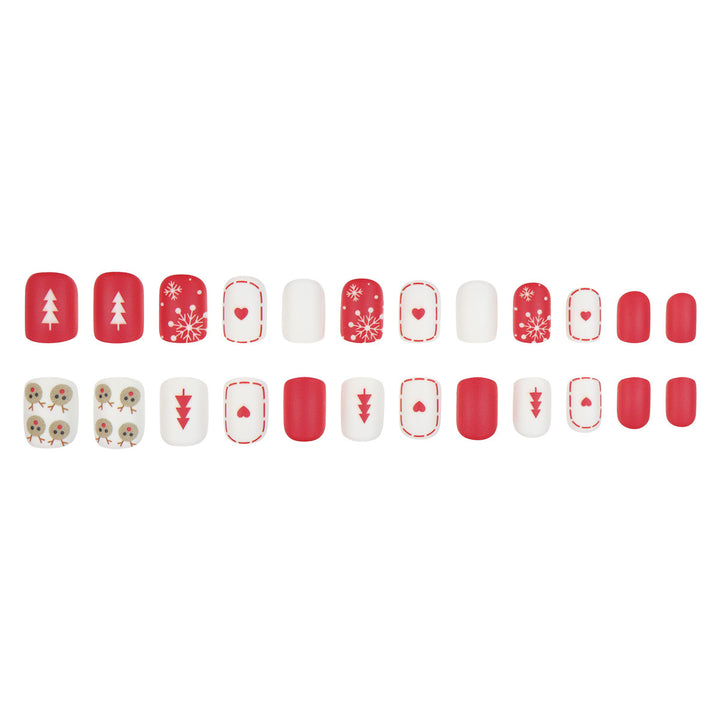 Festive Holiday-Themed Press-On Nail Art Set Kalsten