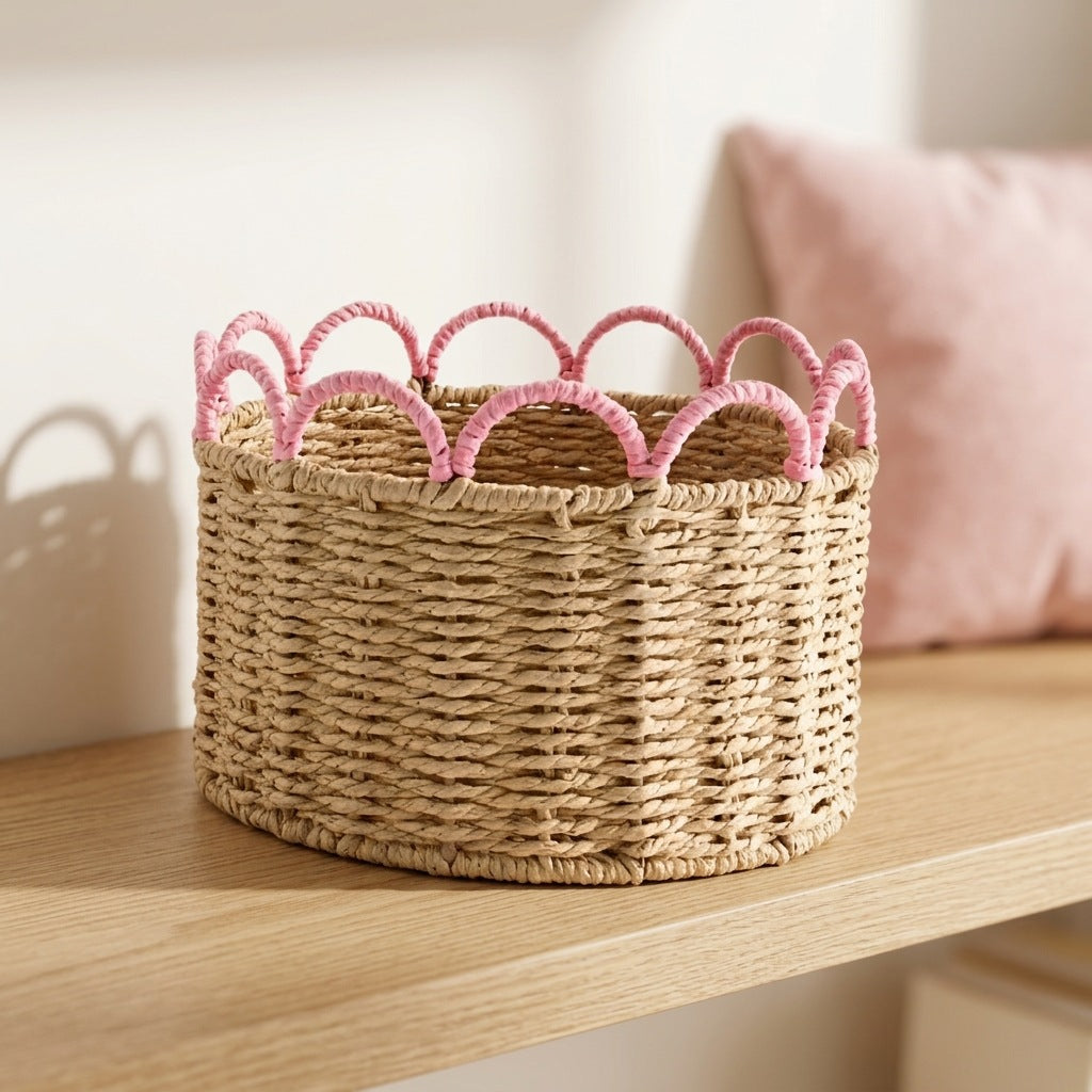 Decorative storage basket with wave pattern Kalsten