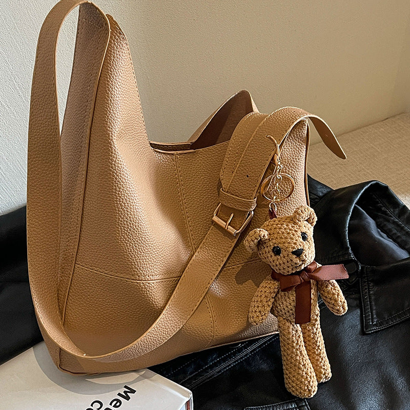 Leather Handbag with Teddy Charm