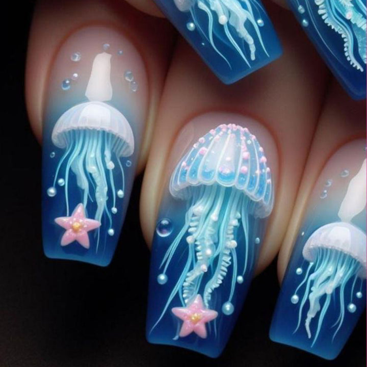 Marine-Themed Gel Nail Art Designs Kalsten