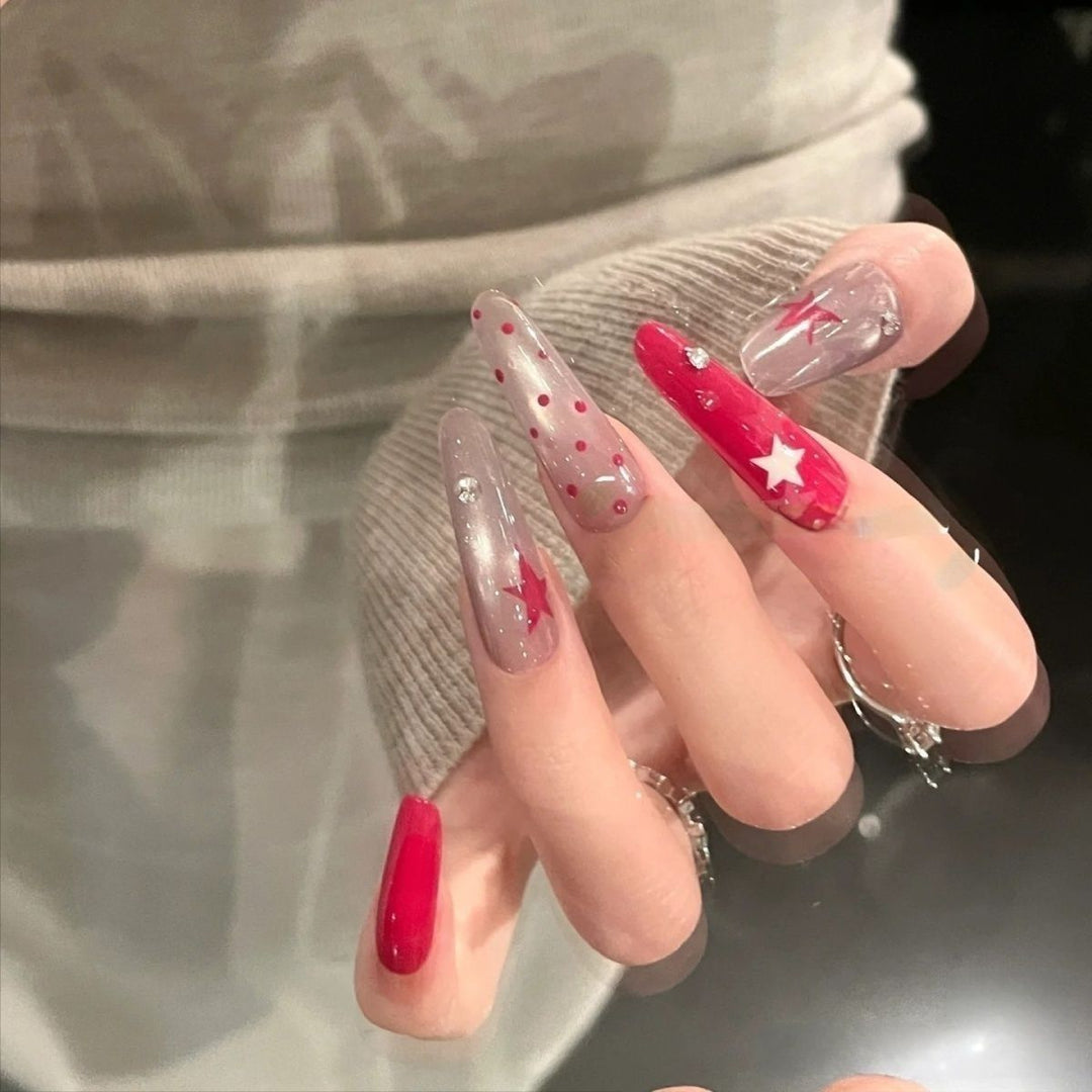 Artistic Heart Pattern Nail Art Extensions Kalsten