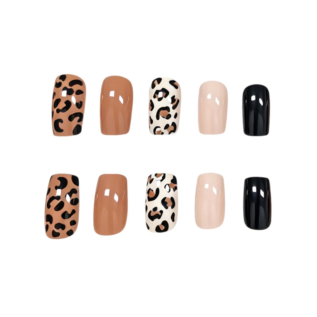 Elegant Leopard Print Acrylic Nail Art Kalsten