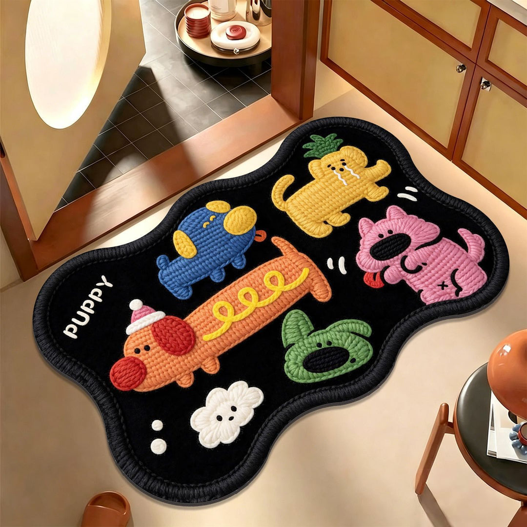 Playful Dog-Themed Area Mat