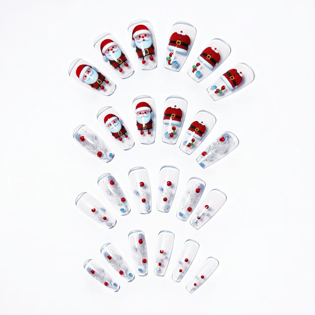 Artificial nails in festive Christmas design Kalsten