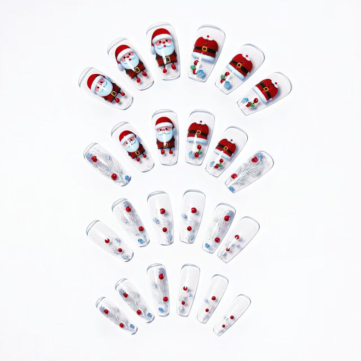 Artificial nails in festive Christmas design Kalsten