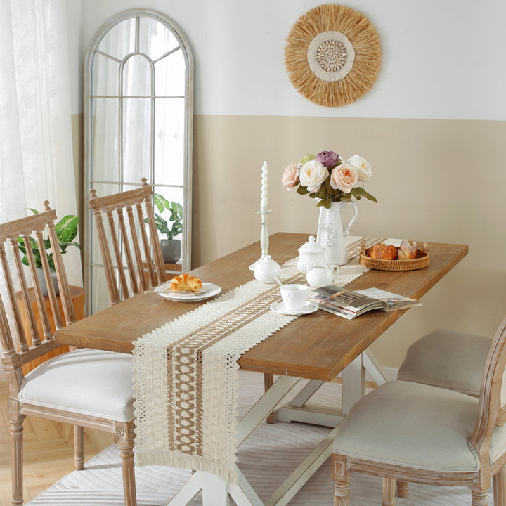 Woven Geometric Pattern Table Runner