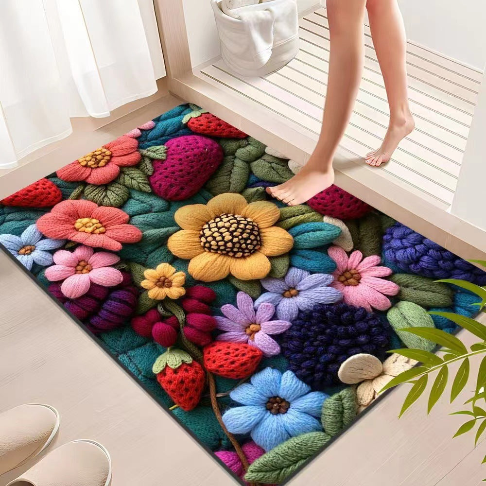 Floral Textured Indoor Mat Kalsten