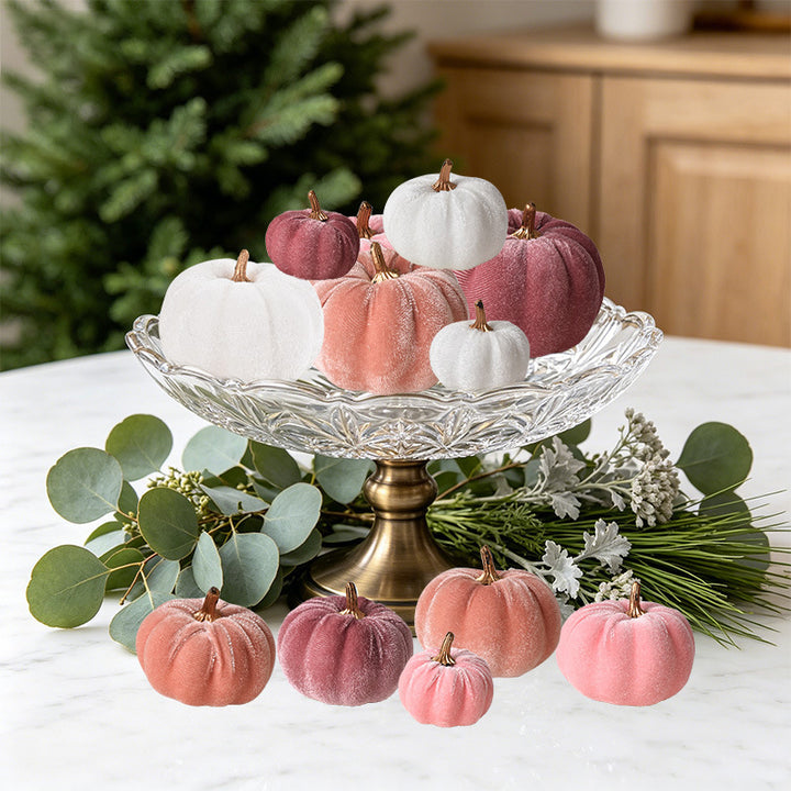 Samth Pumpkin Decoration Figure with Gold-colored Stem